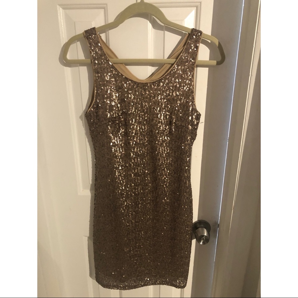 Gold sequin dress
